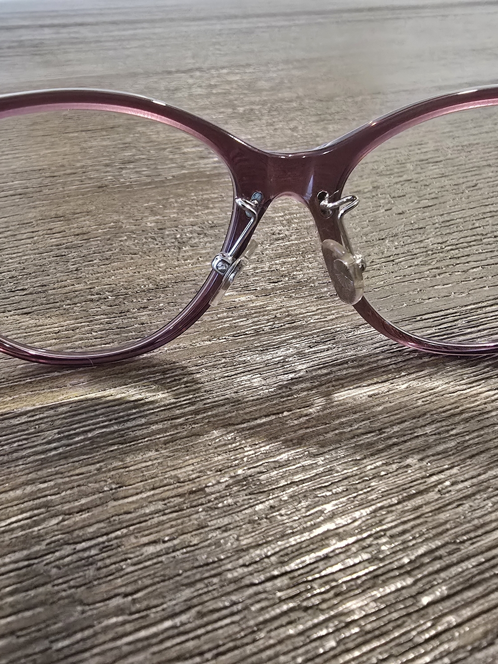 Women's Transparent Mauve Cat-Eye Glasse Frame 53-16-40 Low Bridge. - Picture 5 of 8